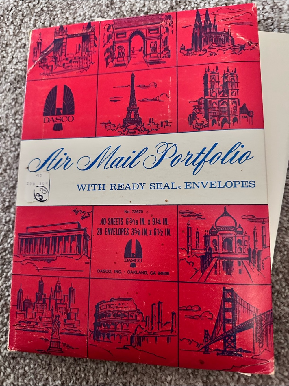 Red Air Mail Portfolio with Ready-Seal Envelopes